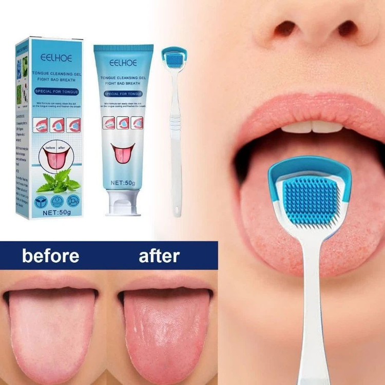 پک مسواک سیلیکونی+ژل تمیز کننده زبان