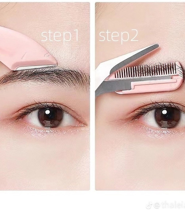 قیچی ابرو شانه دار به همراه تیغ اصلاح مخصوص