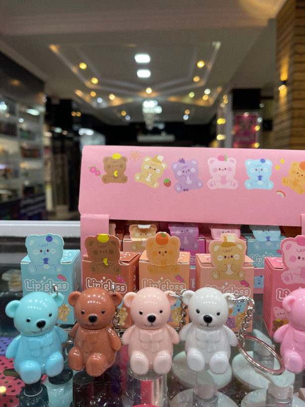 رژلب عروسکی خرسی آویزدار دسته کلید🐻